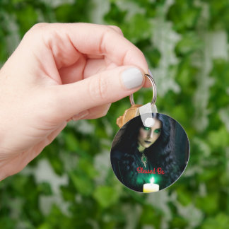 Gothic Pretty Witch, Dark Theme Key Ring