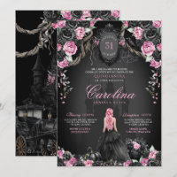 Gothic Princess Halloween Pink Black Quinceanera