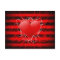 Gothic punk emo red heart with black stripes