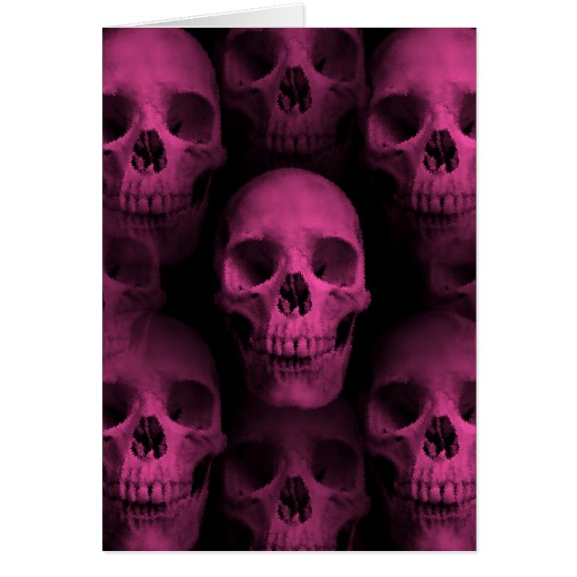 Gothic punk girly hot pink cute skull (Front)