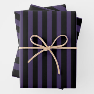 Gothic purple and black stripe  wrapping paper sheet