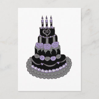 Gothic Purple Birthday Cake Postcard