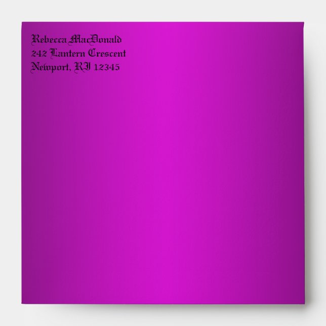 Gothic Purple, Black Envelope for 5.25" Sq. Size (Front)