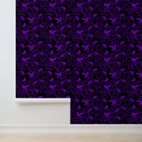 Gothic Purple Black Jacquard Raven Victorian