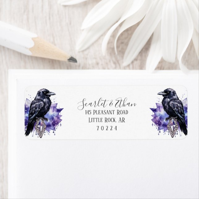 Gothic Purple Diamond & Black Feather Return (Insitu)