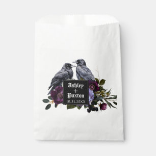 Gothic Purple Floral Bouquet  with Ravens Favour Bags