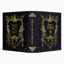 Gothic Purple Floral Gold Leaves Book of Shadows