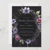 Gothic Purple Floral Spider Web Bridal Shower