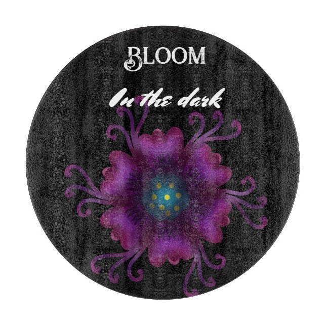Gothic Purple Flower Dark Floral Botanical  Cutting Board (Front)