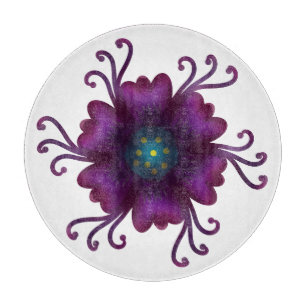 Gothic Purple Flower Dark Floral Botanical Cutting Board