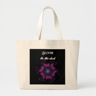 Gothic Purple Flower Dark Floral Botanical Large Tote Bag