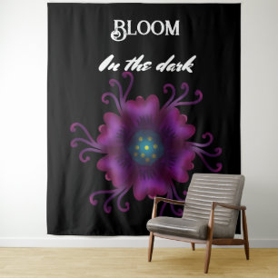 Gothic Purple Flower Dark Floral Botanical  Tapestry