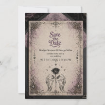 Gothic Purple Mediaeval Rose Skull Moon Wedding