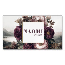 Gothic Purple Peony Lake Landscape Gold Frame