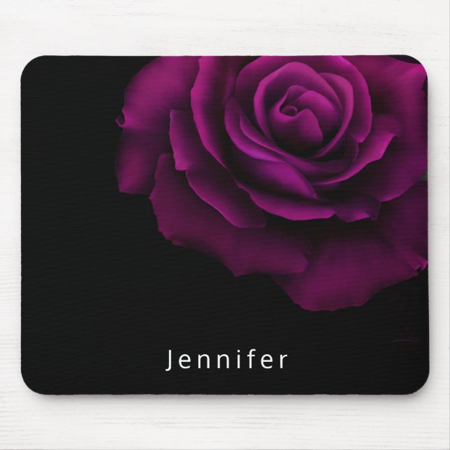 Gothic Purple-Red Rose Flower Mouse Pad (Front)