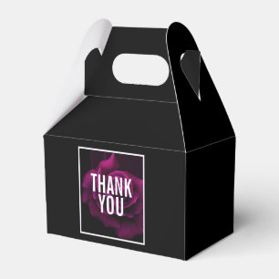 Gothic Purple-Red Rose Flower Thank You Favour Box