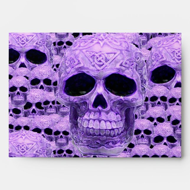 Gothic Purple Skulls Envelopes (Front)