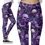Gothic Purple Tentacles and Skulls Ocean Octopus Leggings<br><div class="desc">Gothic Purple Tentacles and Skulls Gym Leggings | Underwater Vibes Dive into distinctive style with these Gothic Leggings. Perfect for the gym or flaunting your unique fashion, these leggings evoke underwater treasures, ocean beds, and coral diving. Showcase your individuality at the gym or beyond. Enchanting and distinctive dark apparel. Gothic...</div>