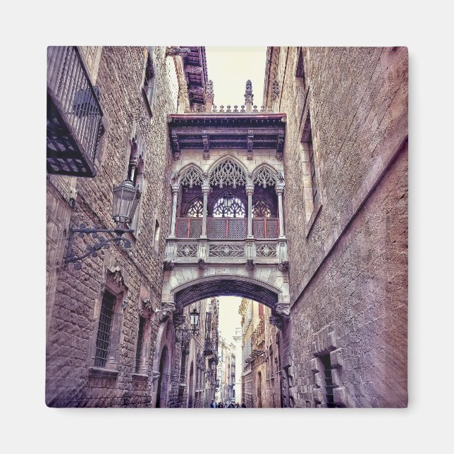 Gothic quarter in Barcelona, Spain Magnet (Front)
