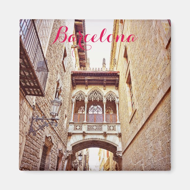 Gothic quarter in Barcelona, Spain Magnet (Front)