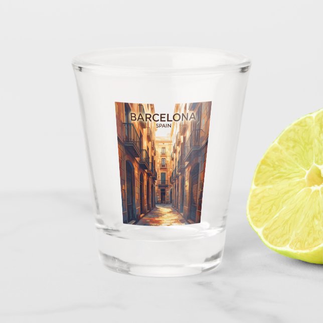 Gothic Quarter Spain Shot Glass (Front)