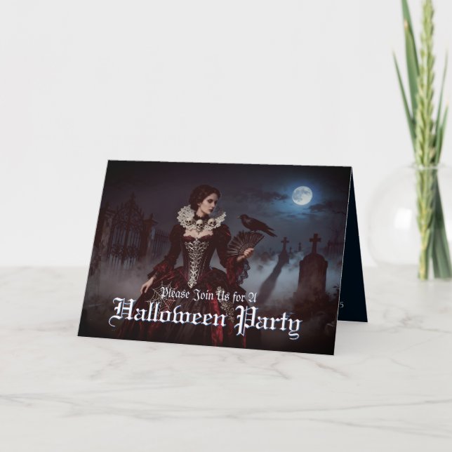 Gothic Queen in Moonlit Graveyard Card (Front)
