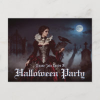 Gothic Queen in Moonlit Graveyard