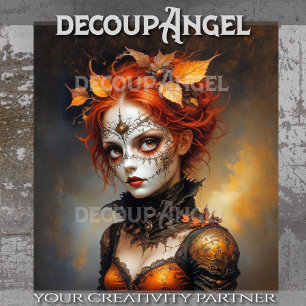 Gothic Queen of Autumn Decoupage Tissue Paper