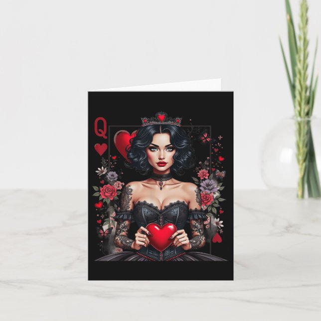 Gothic Queen Of Hearts  Card (Front)