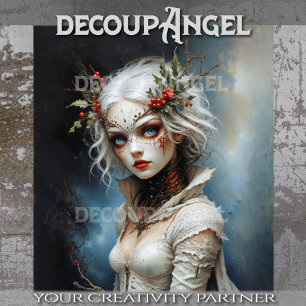 Gothic Queen of Winter Decoupage Tissue Paper