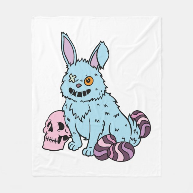 Gothic Rabbit Gothic Bunny Gothic Easter Emo Goth  Fleece Blanket (Front)