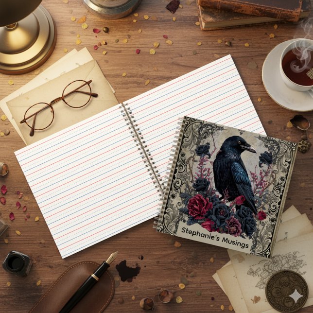 Gothic Raven and Roses Journal Notebook (Gothic Raven journal)