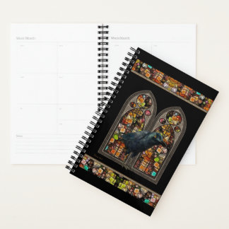 Gothic Raven Art Black Day Planner