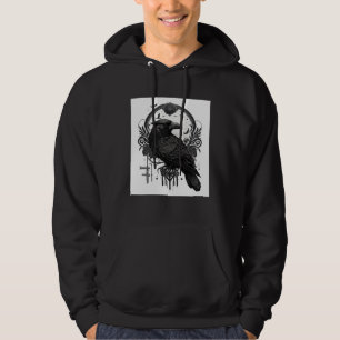 Gothic Raven Bird with Wiccan and Occult Symbols G Hoodie