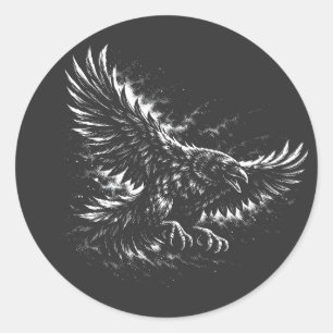 Gothic Raven – by BurnsInHell Classic Round Sticker