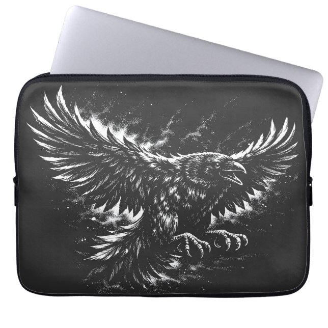 Gothic Raven – by BurnsInHell Laptop Sleeve (Front)