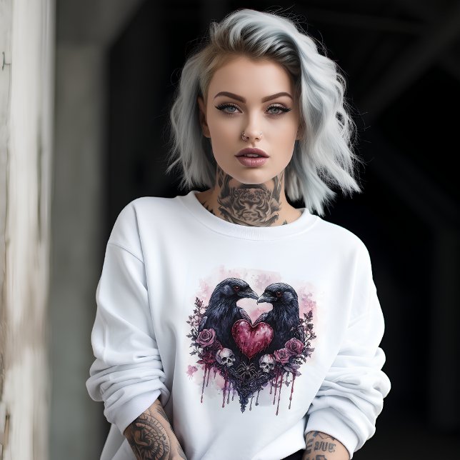 Gothic Raven Couple Sweatshirt (Creator Uploaded)