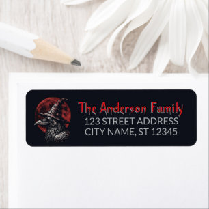 Gothic Raven Crow Halloween Return Address Label