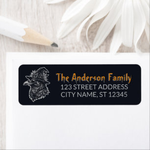 Gothic Raven Crow Halloween Return Address Label