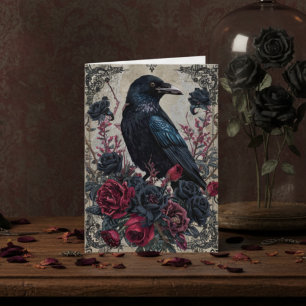 Gothic Raven Dark Academia Victorian Card