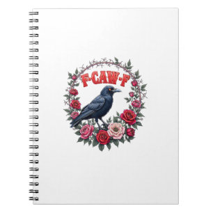Gothic Raven Funny Halloween F-Caw-F Crow Vintage Notebook