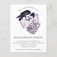 Gothic Raven Halloween Party Invitation