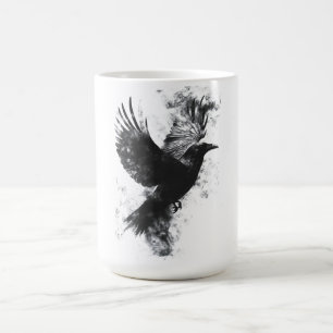 Gothic Raven Illustration: Smoke and Feathers Coffee Mug