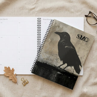Gothic Raven Planner with Monogram