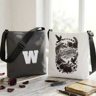 Gothic Raven Poem Literary Dark Romantic Crossbody Bag