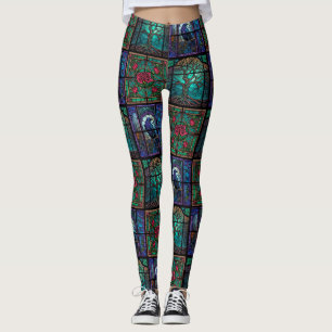 Gothic Raven Rose and Tree Leggings – Cool