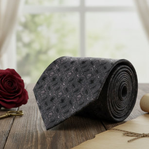 Gothic Raven Skull Pattern Tie