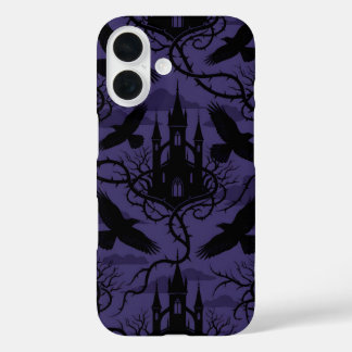 Gothic Raven & Thorn Castle Pattern Phone Case