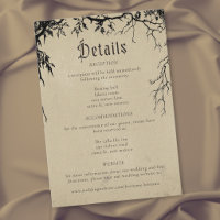 Gothic Raven Tree Engraving Black Tan Wedding