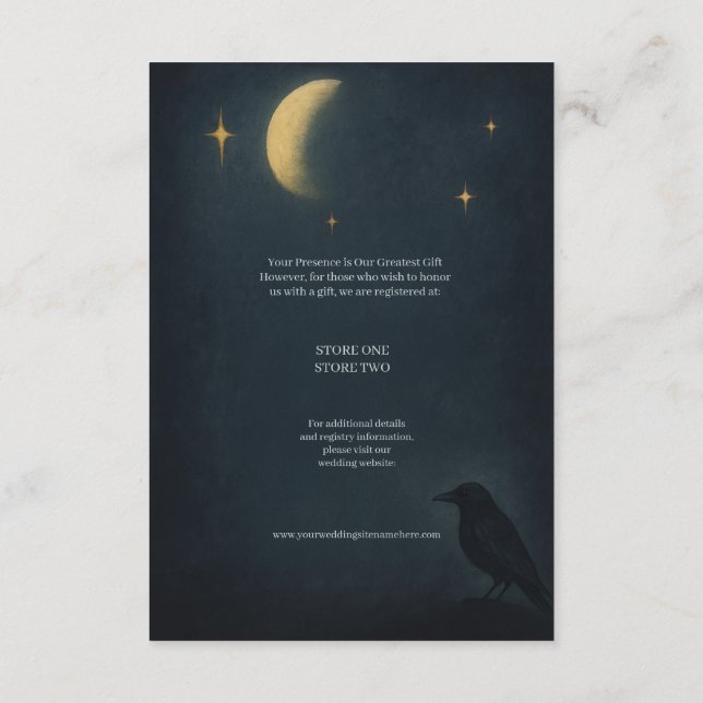  Gothic Raven Wedding Detail  Enclosure Card (Back)